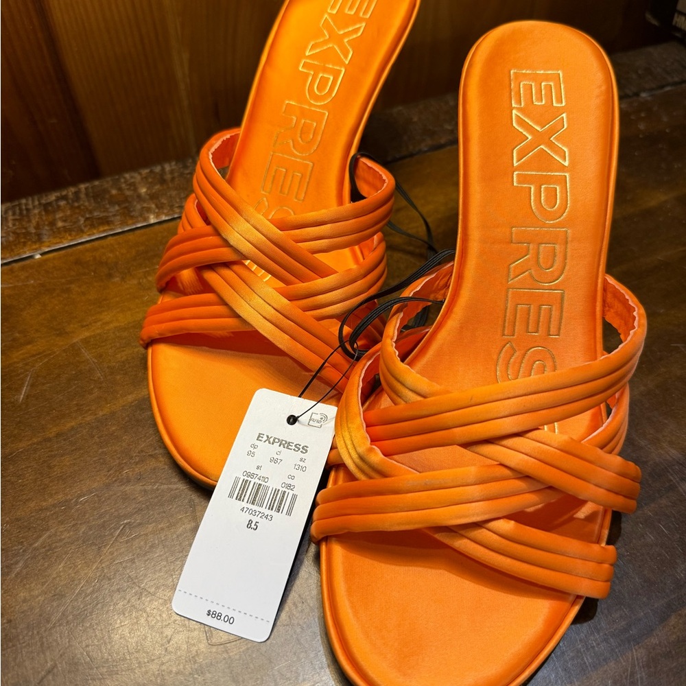Express Orange Sandals with Woven Straps